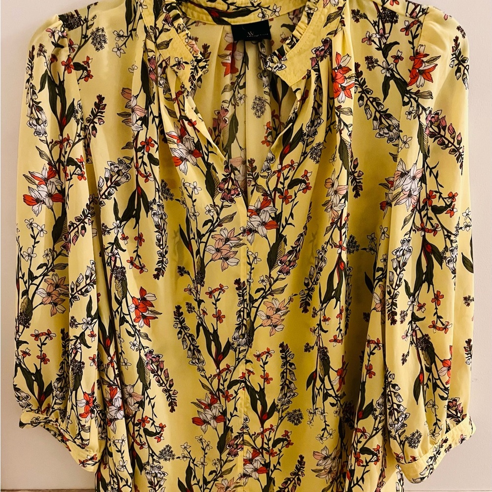 Worthington Gold 3/4 Sleeve Notched Collar Blouse